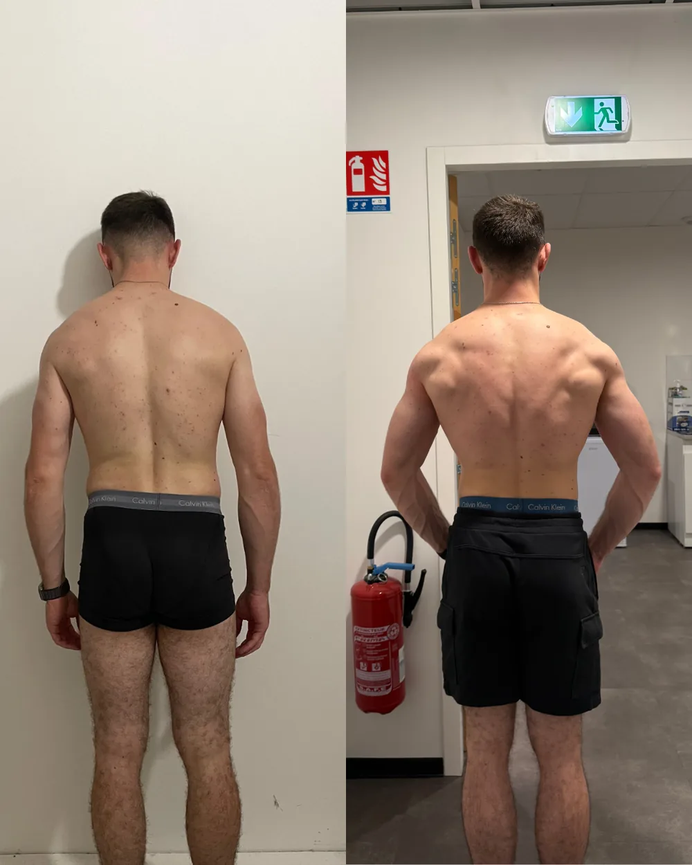 Transformation de Corentin, avant/après, de 72 kg à 80 kg