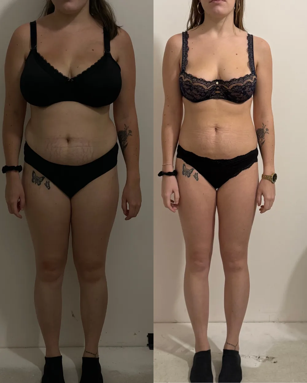 Transformation de Florine, avant/après, de 63 kg à 56,8 kg